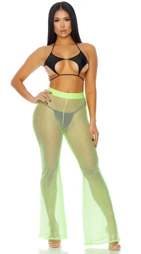 Nostalgic Neon Fishnet Pants