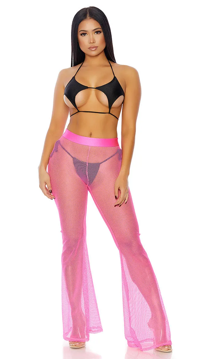 Nostalgic Neon Fishnet Pants