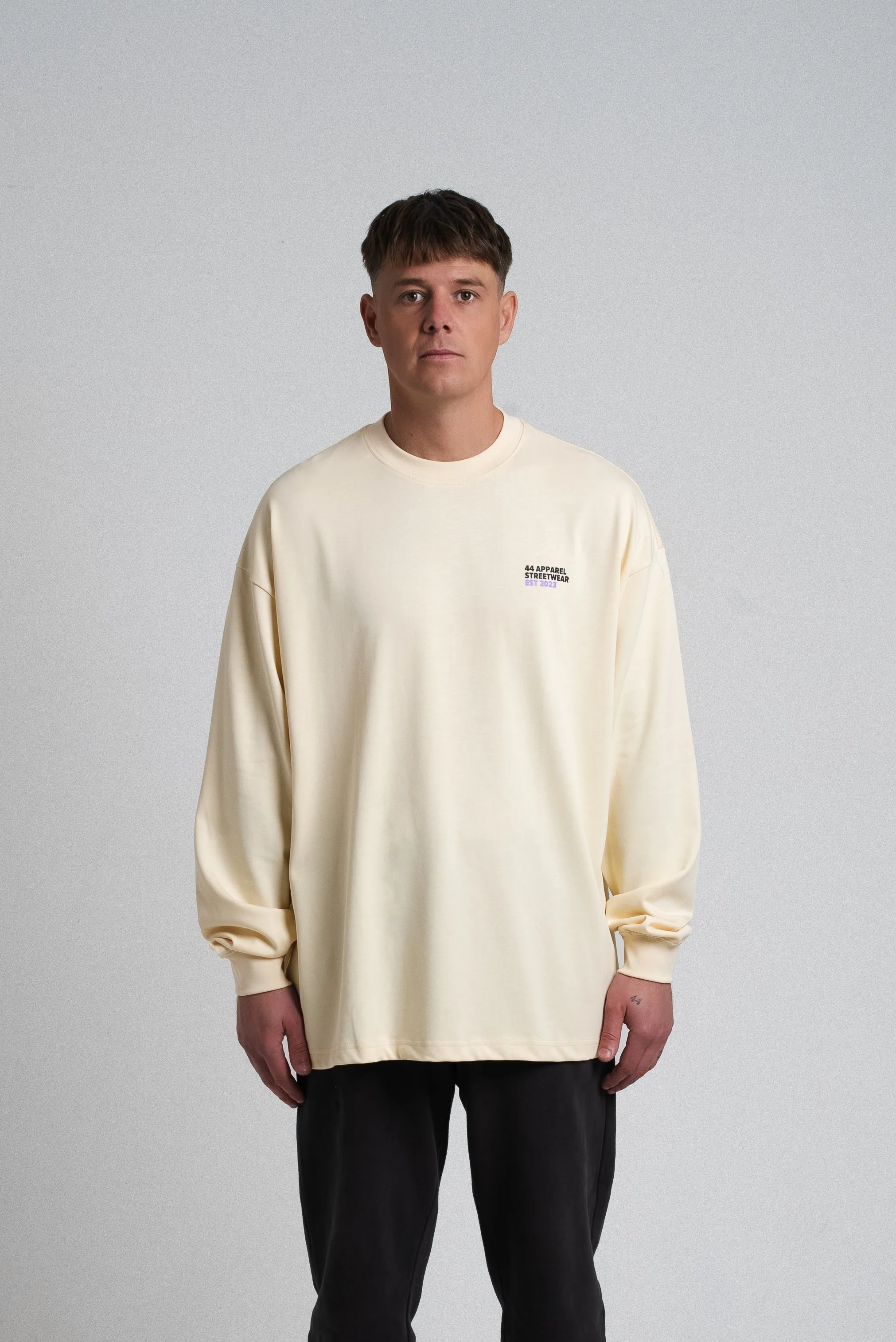 OVERSIZED LONG SLEEVE T-SHIRT - VANILLA