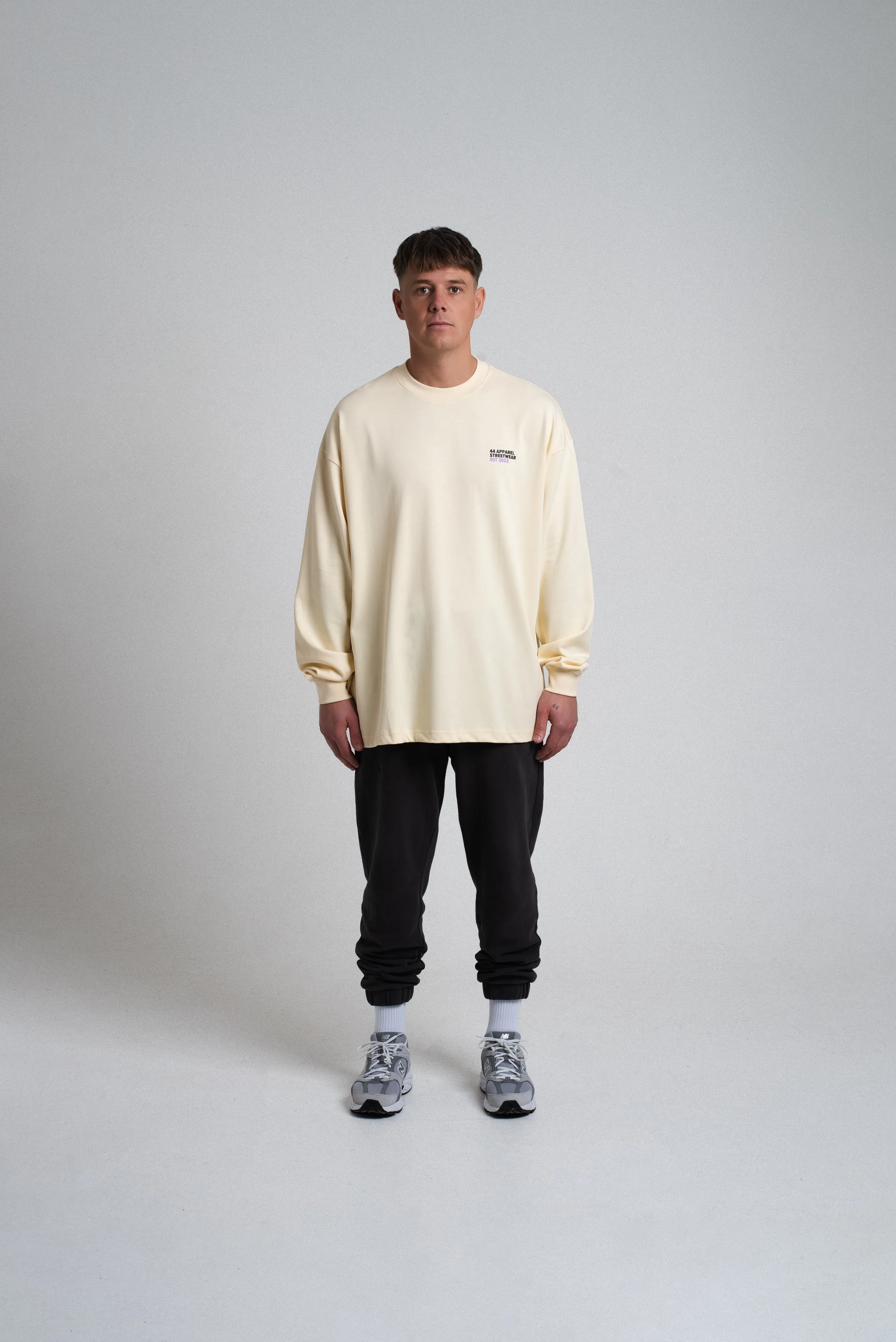 OVERSIZED LONG SLEEVE T-SHIRT - VANILLA