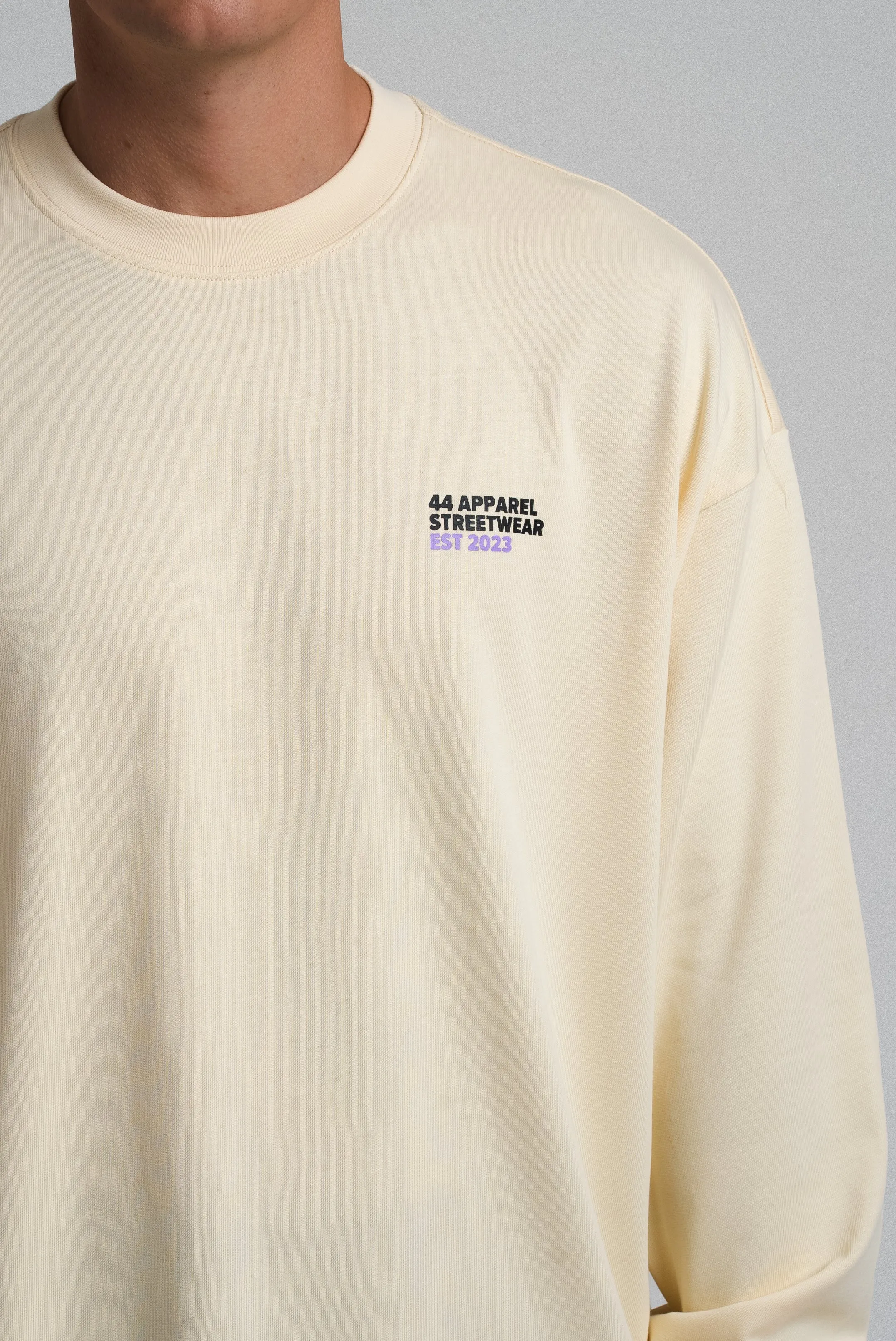 OVERSIZED LONG SLEEVE T-SHIRT - VANILLA