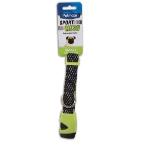 Petmate Black And Lime Mesh Sport Reflective Collar 5/8in x 10-14in