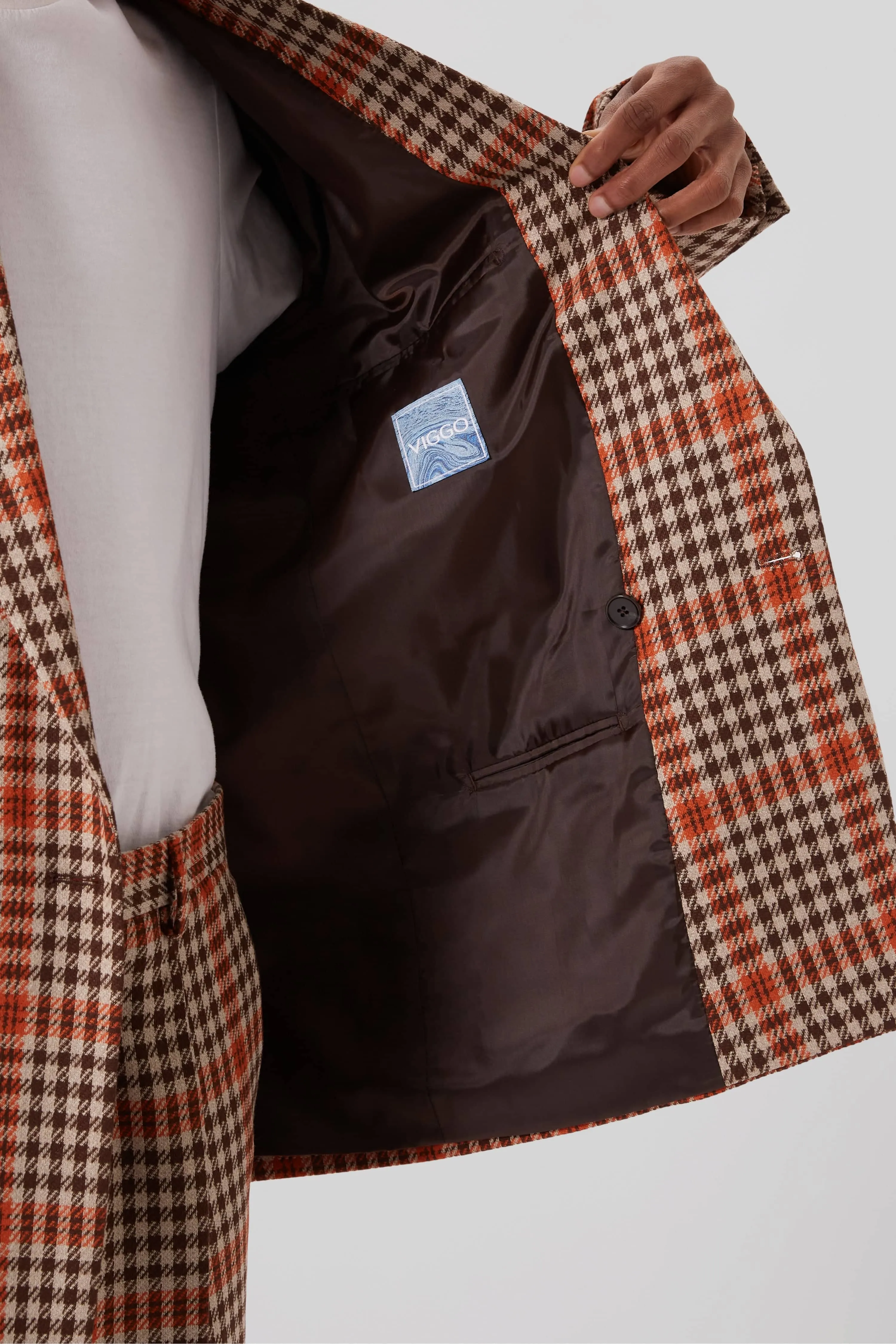 Pires Oversized Beige Check Jacket - ARCHIVE