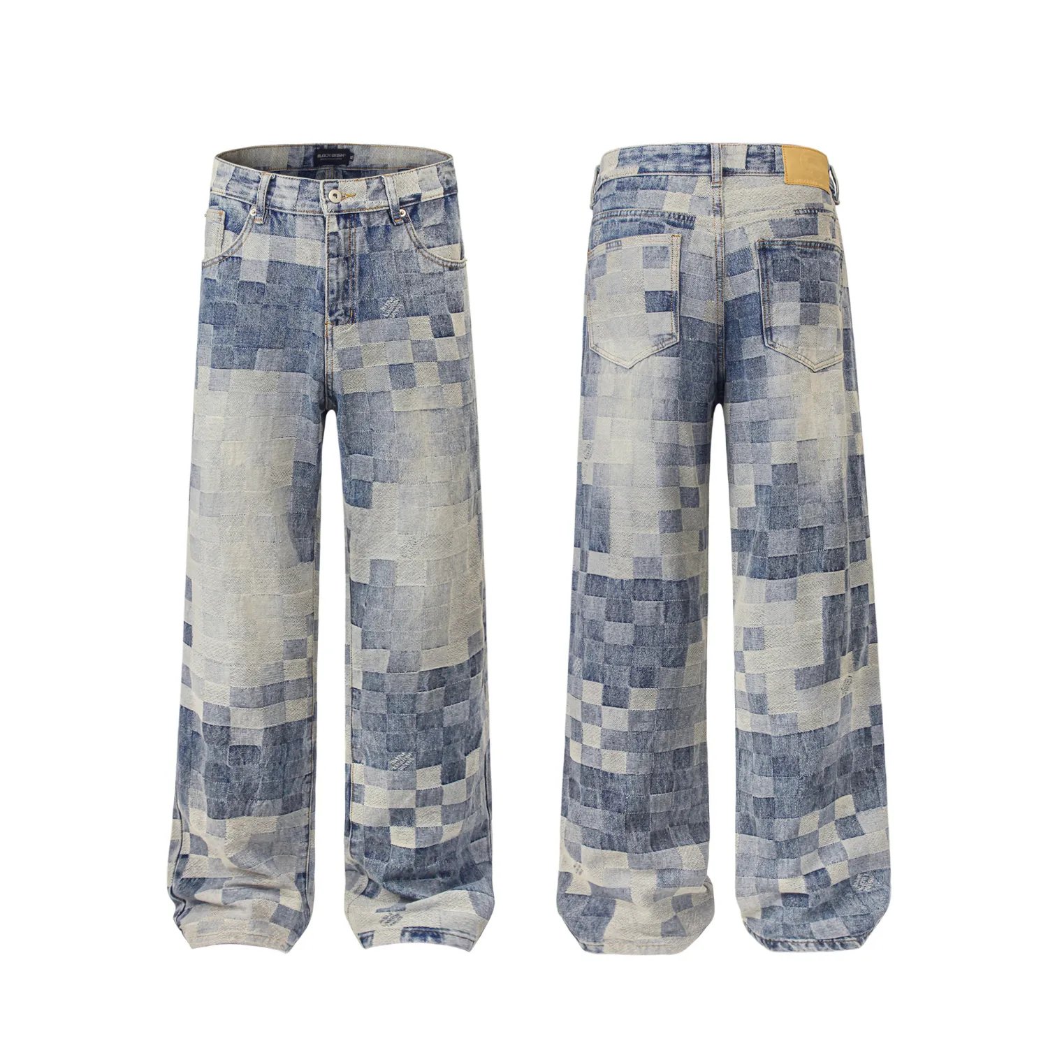 Pixel Pattern Denim Pants