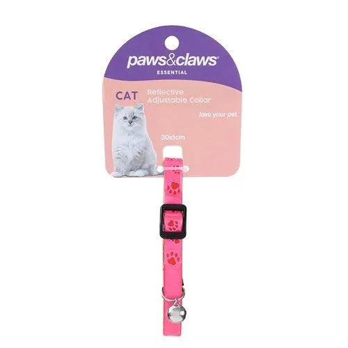 REFLECTIVE FLUORO CAT COLLAR WITH BELL