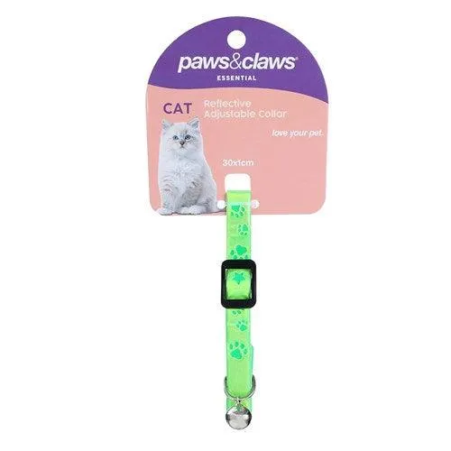 REFLECTIVE FLUORO CAT COLLAR WITH BELL