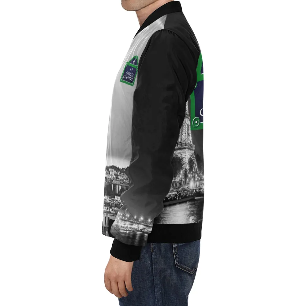 RUE DE PARIS All Over Print Bomber Jacket for Men