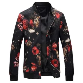 Silent Forest Floral Bomber Jacket