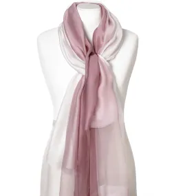 Silk/Cotton Two-Tone Scarf or Wrap in Gift Box - Berry Blush