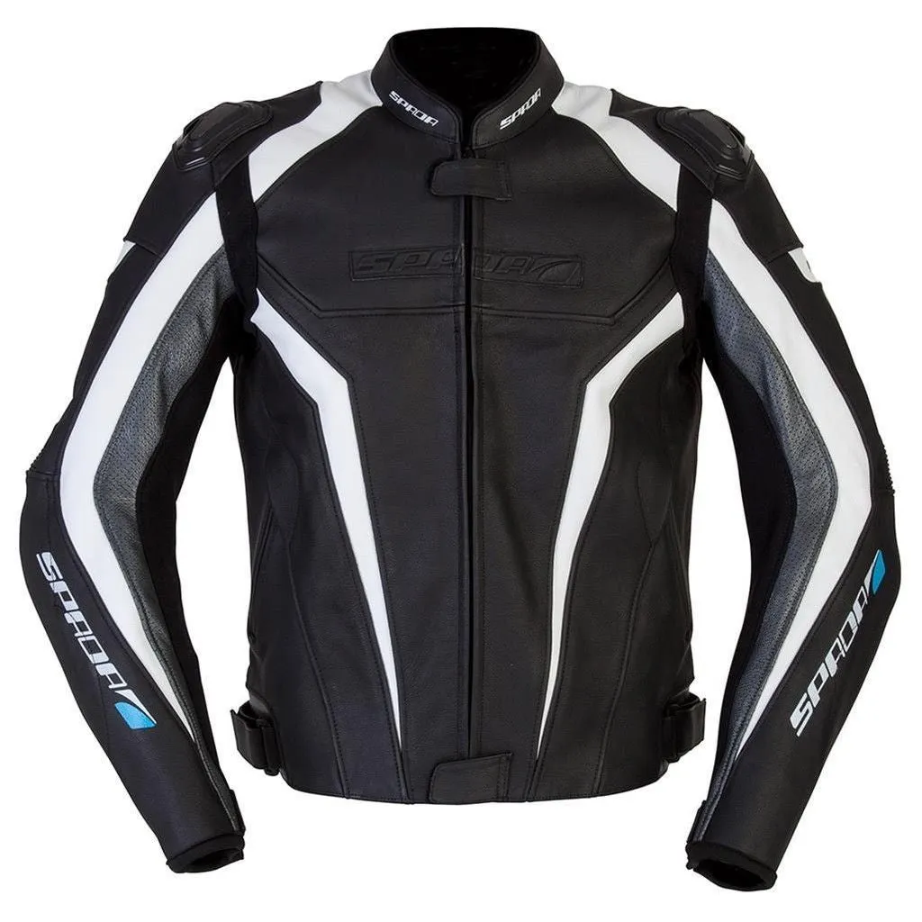 Spada Corsa GP Leather Jacket - Black/White/Anth