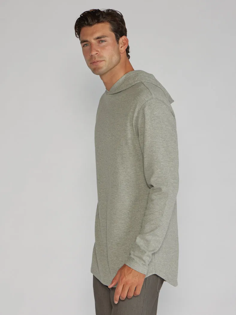 Thermal Hooded Drop-Cut Long Sleeve