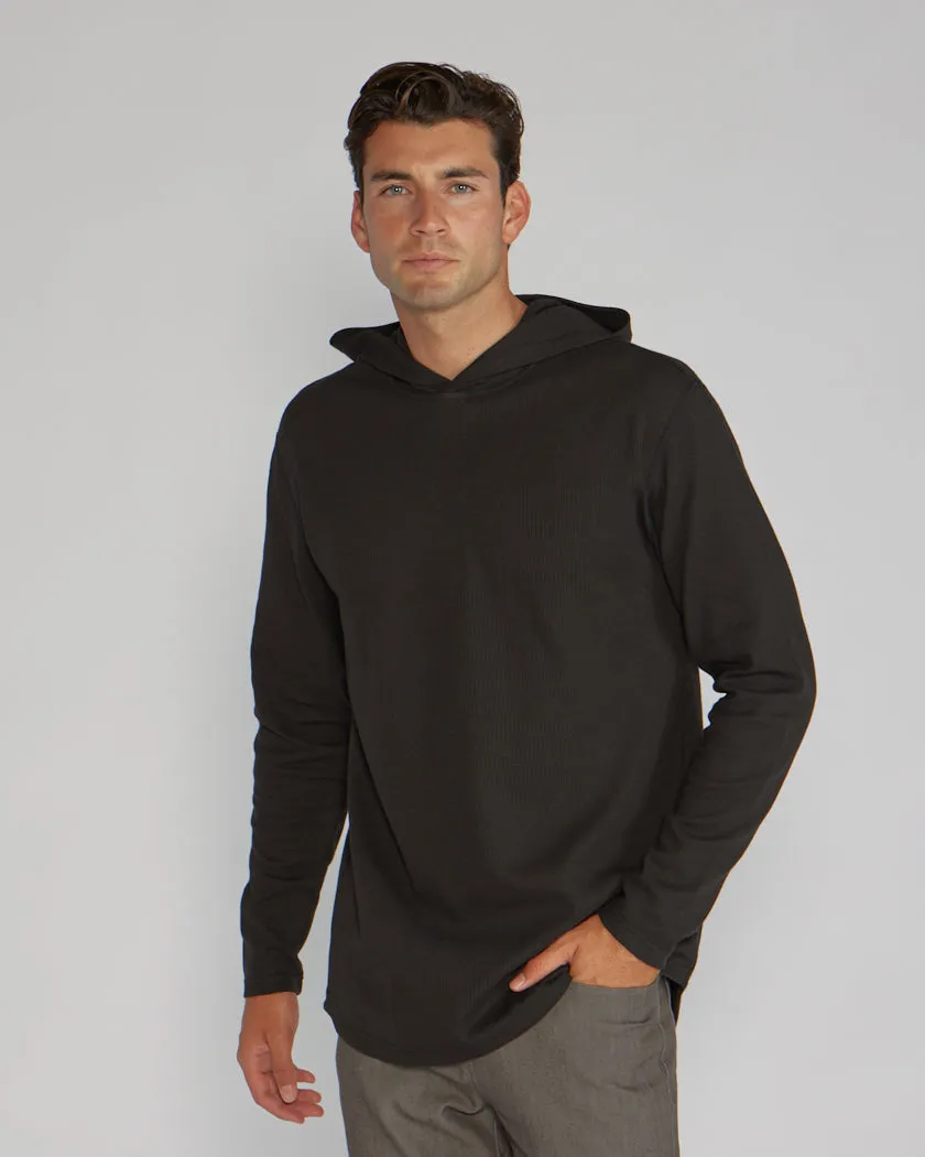 Thermal Hooded Drop-Cut Long Sleeve