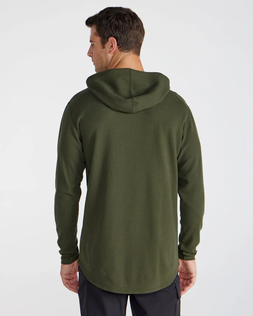 Thermal Hooded Drop-Cut Long Sleeve