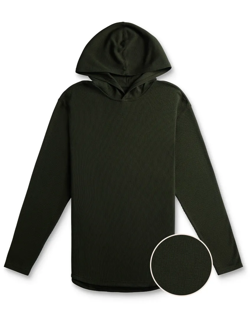 Thermal Hooded Drop-Cut Long Sleeve