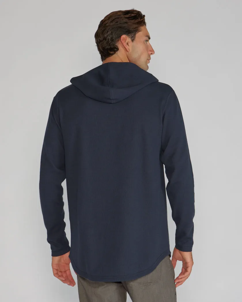 Thermal Hooded Drop-Cut Long Sleeve