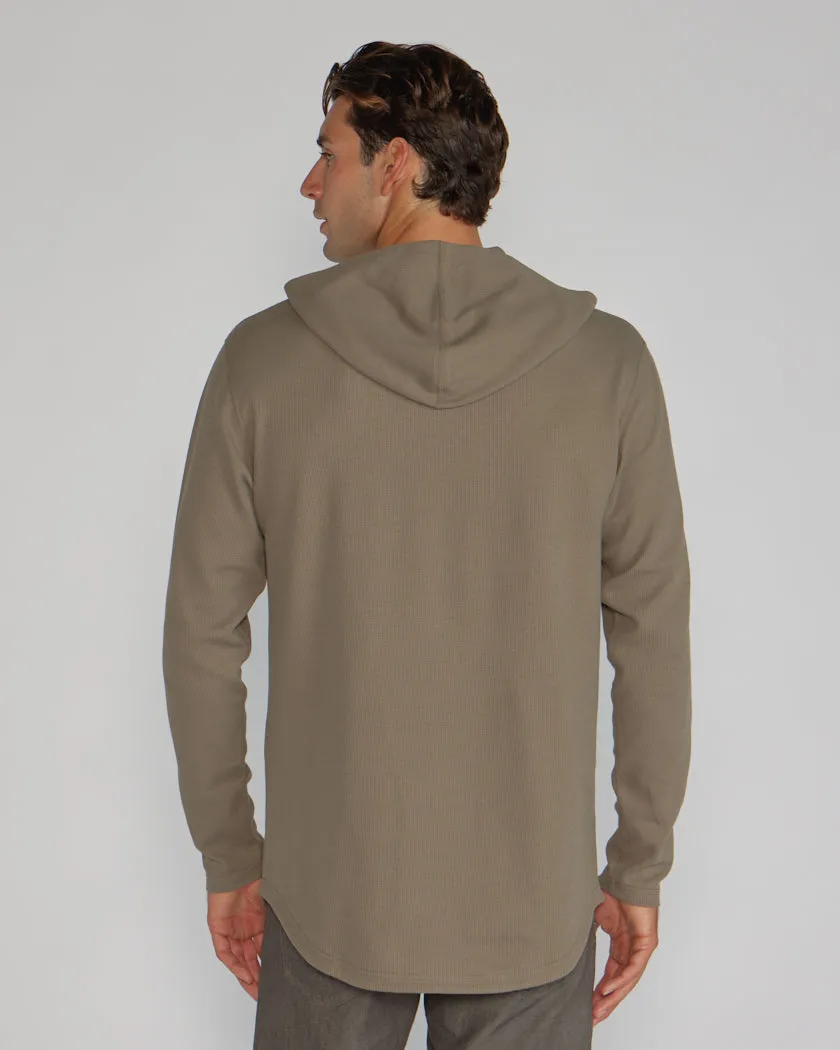 Thermal Hooded Drop-Cut Long Sleeve