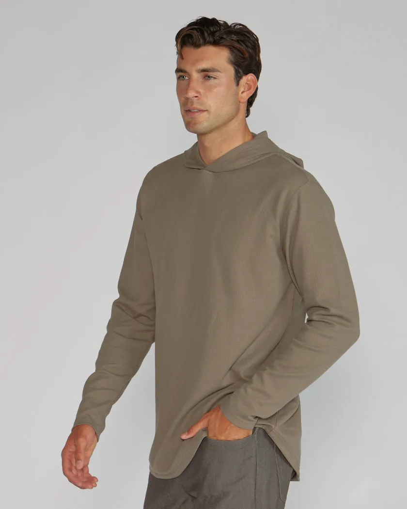 Thermal Hooded Drop-Cut Long Sleeve