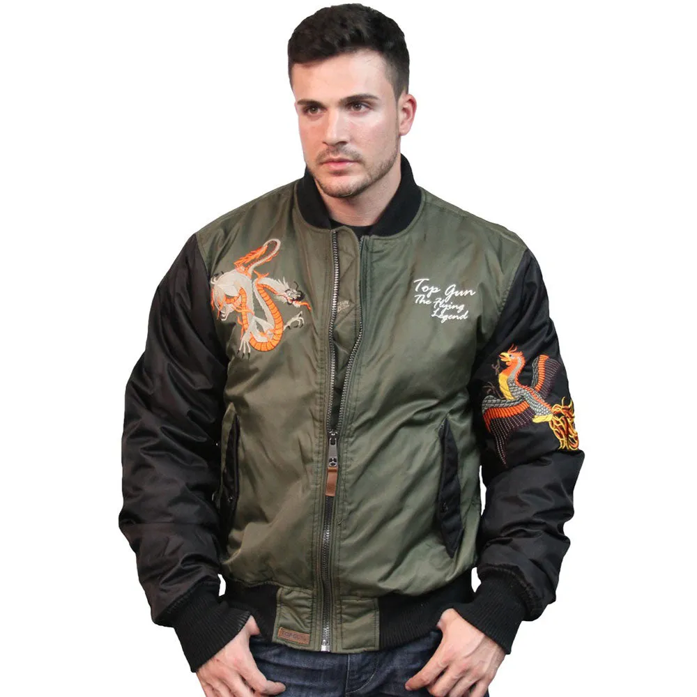 Top Gun Flying Legend Bomber Jacket Olive