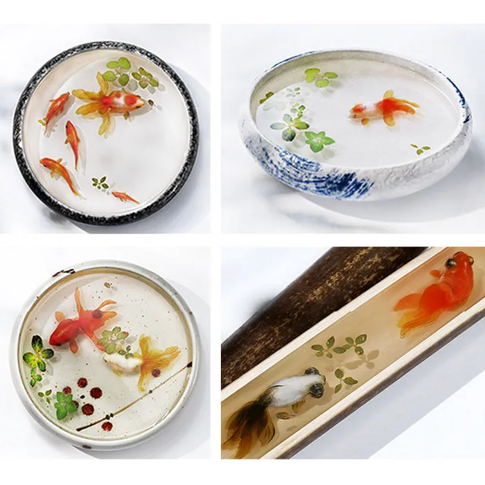 White Koi Fish Clear Film Sticker | 3D Resin Painting | Koi Pond Embellishments | Resin Inclusions (2 Sheets)