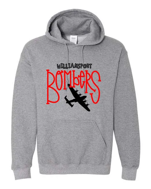 Williamsport Bombers - Bomber Plane - 2024 Design #5 - T-Shirt, Long Sleeve T-shirt, Crew Neck, Hooded Sweatshirt or 3/4 Sleeve Baseball Tee