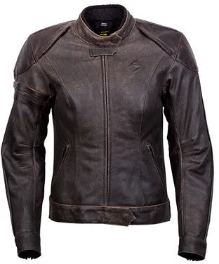 Women's Leather Rider Jacket - Catalina Brown