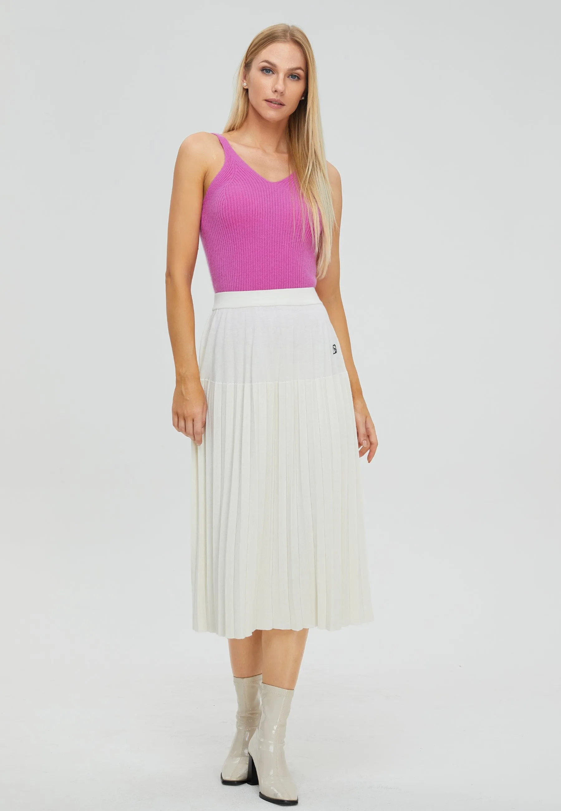 Women's Merino Gradient Pleated Skirt