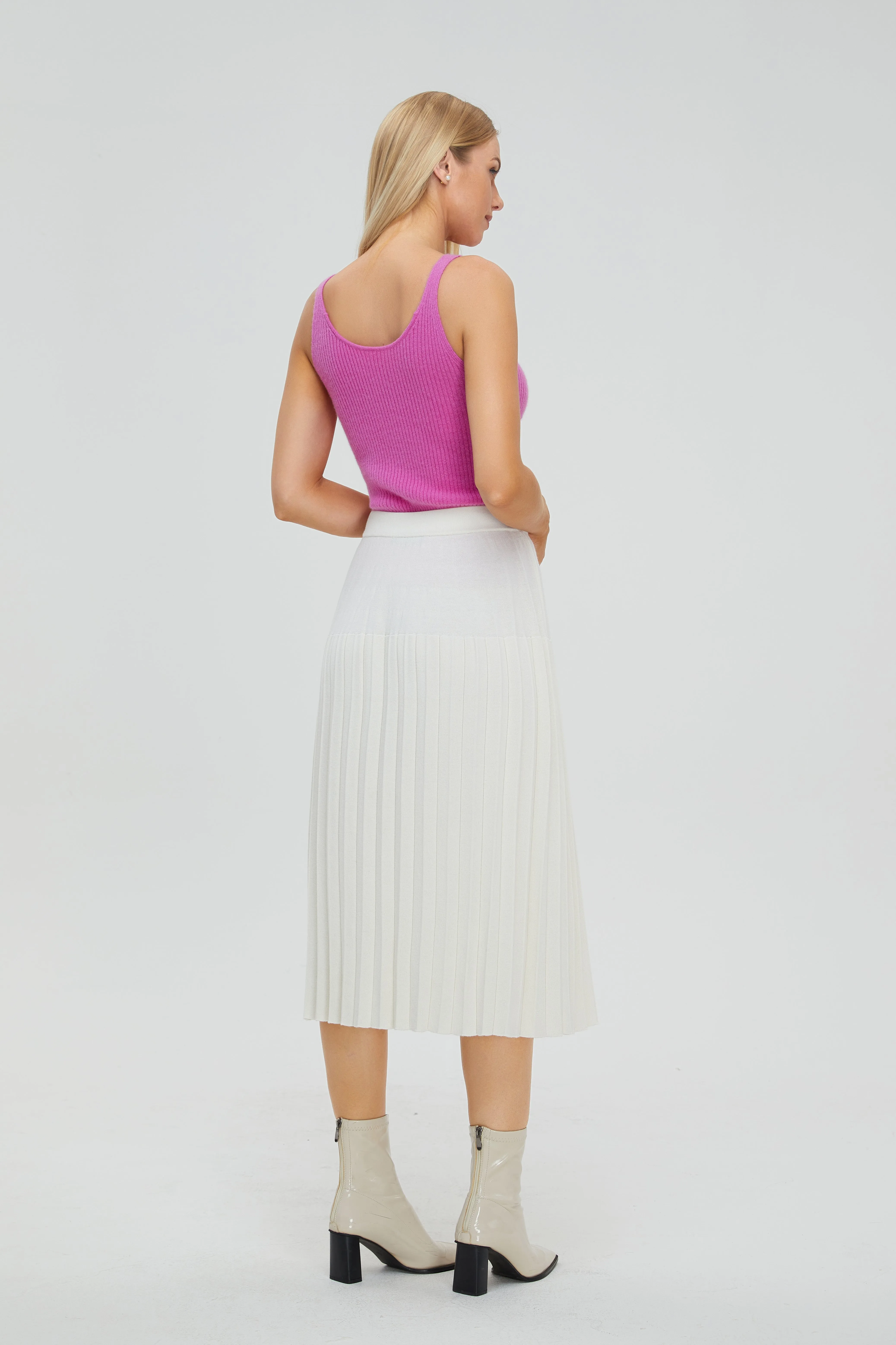 Women's Merino Gradient Pleated Skirt