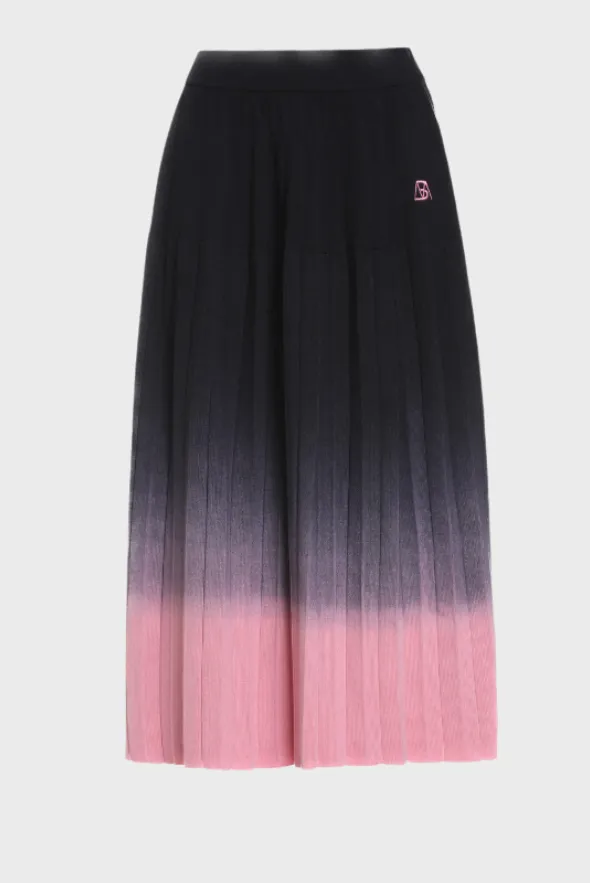 Women's Merino Gradient Pleated Skirt