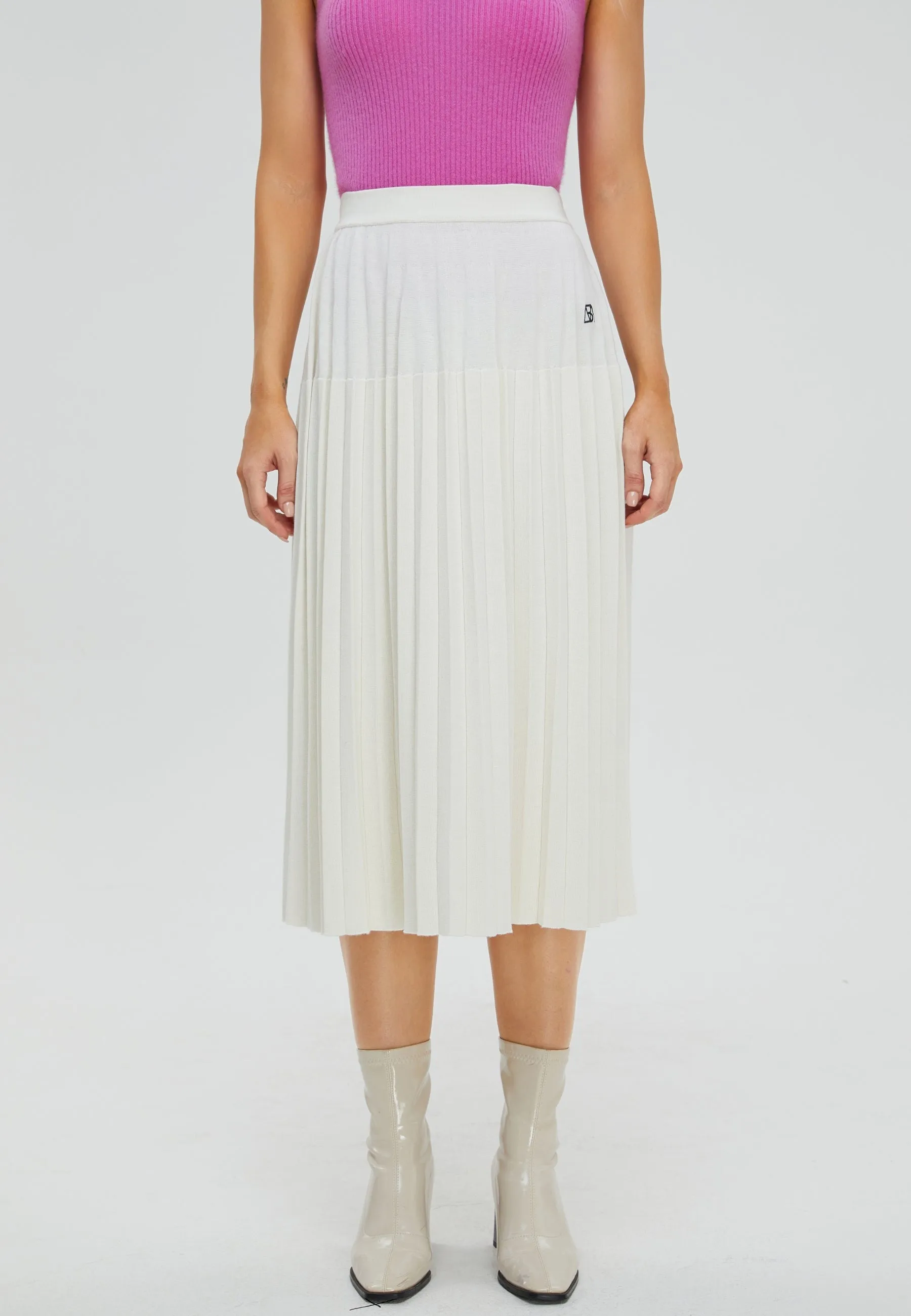 Women's Merino Gradient Pleated Skirt