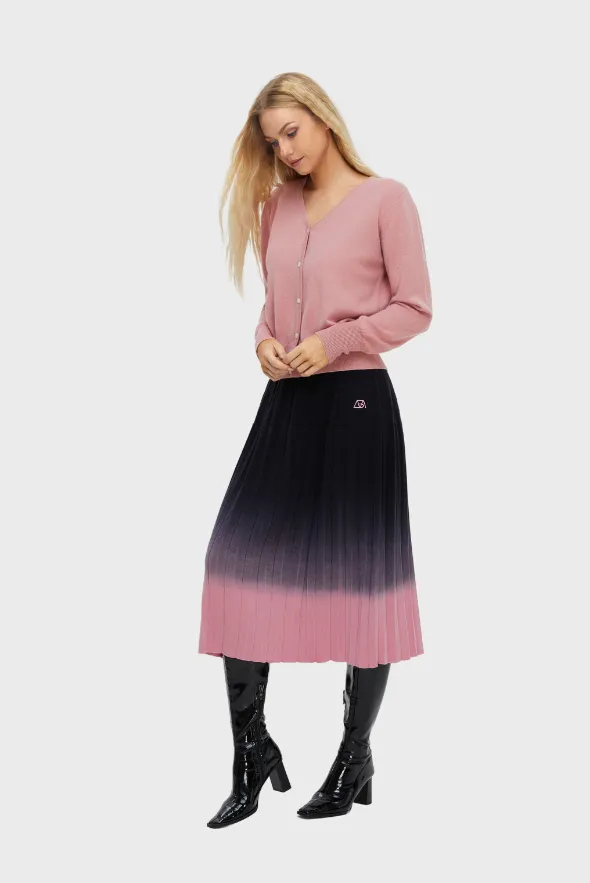 Women's Merino Gradient Pleated Skirt