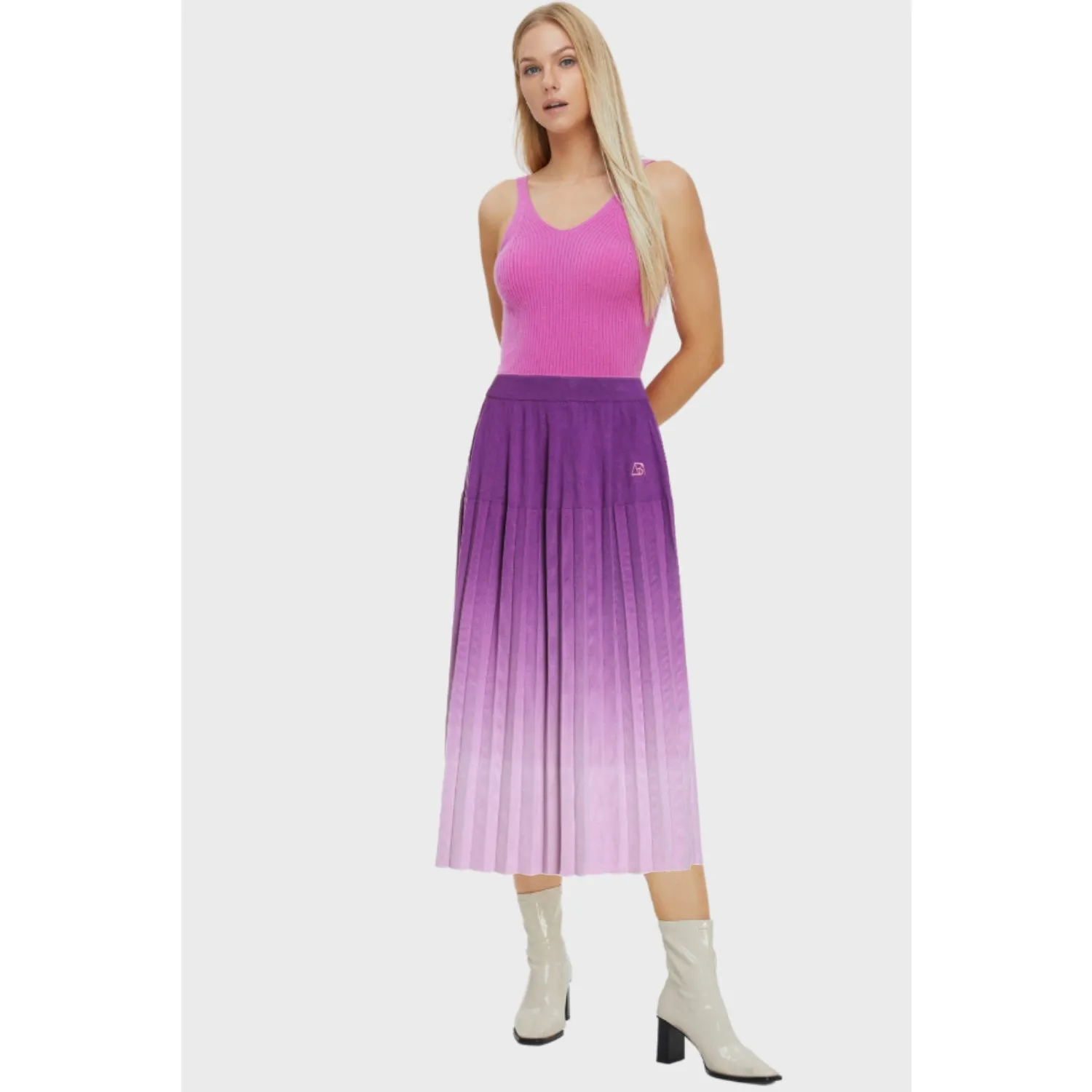 Women's Merino Gradient Pleated Skirt