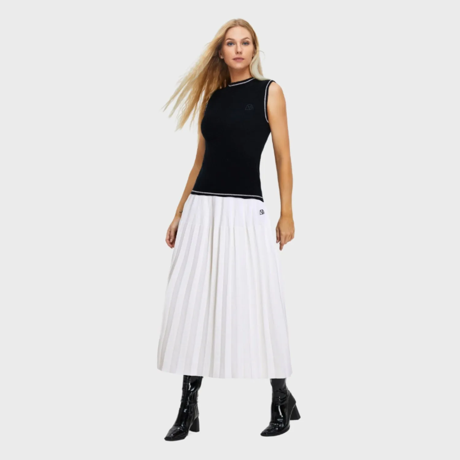 Women's Merino Gradient Pleated Skirt