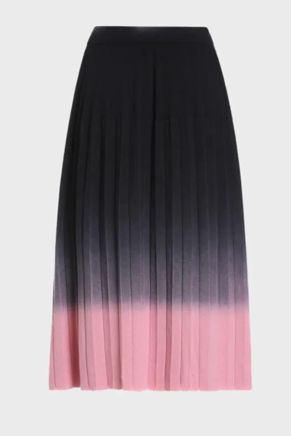 Women's Merino Gradient Pleated Skirt