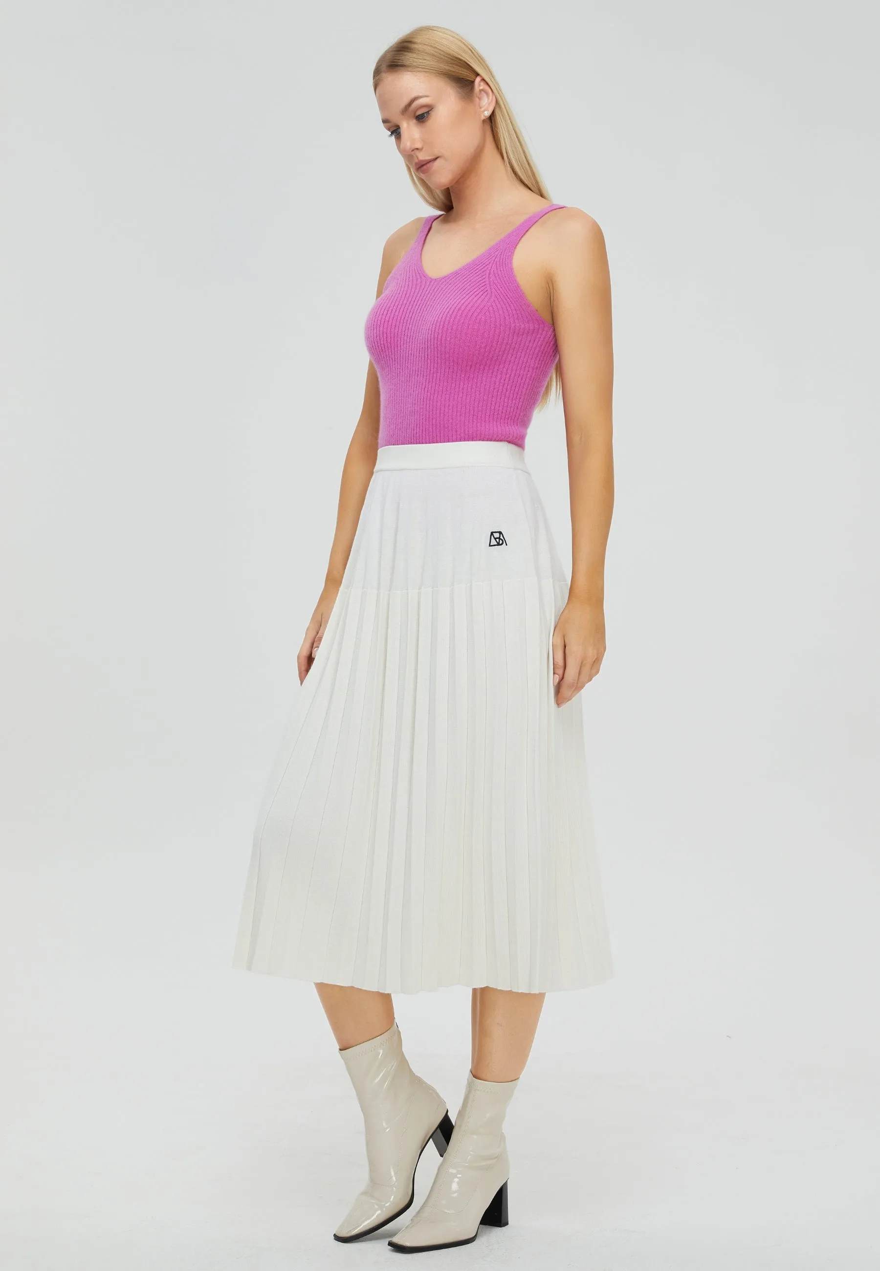 Women's Merino Gradient Pleated Skirt